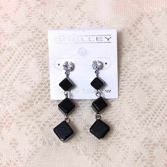 NEW Handcrafted Black Beads Drop Earrings Women Fashion Jewelry Gifts - Picture 4 of 4